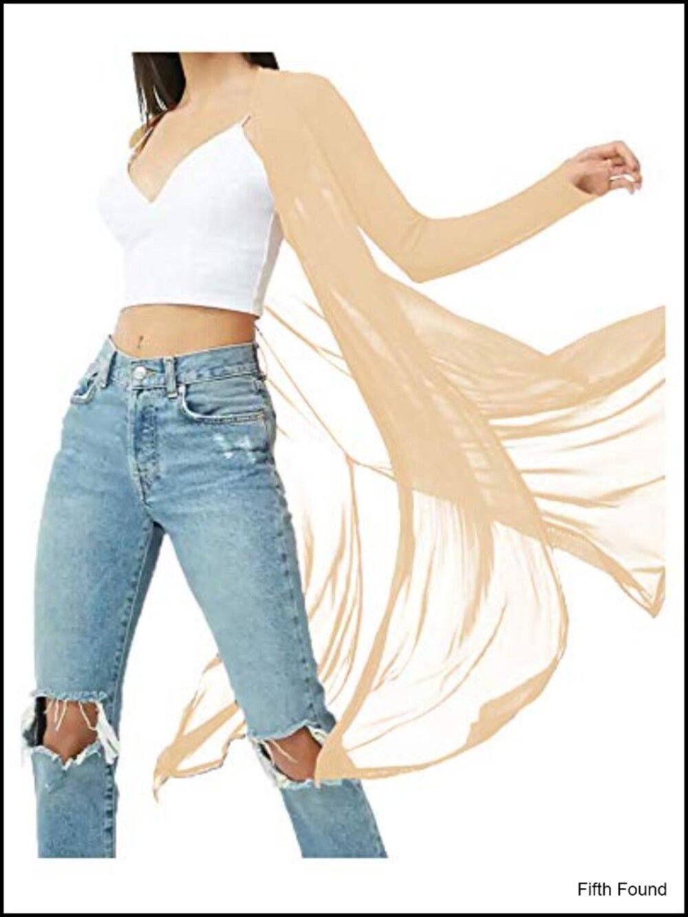 Sheer Mesh Cardigan Long Sleeve See Through Cover Up Beach Swim